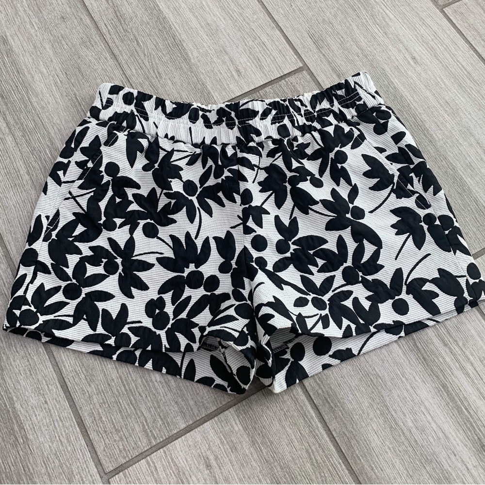 J Crew black floral shorts